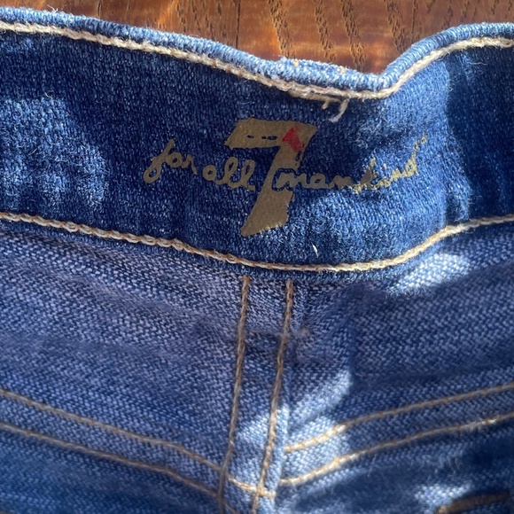 7 For All Mankind Midi Cuffed Denim Shorts, Button Fly (Size: 26) - Picture 3 of 7